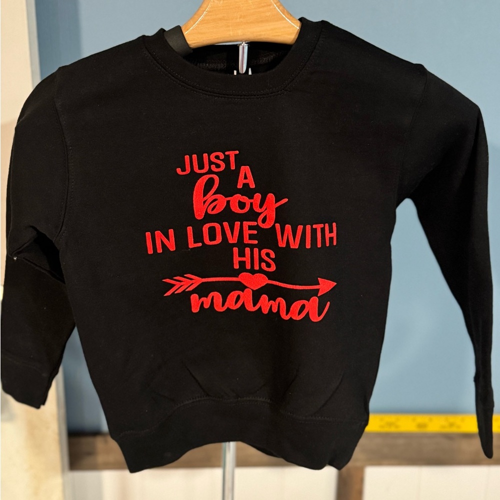 Black Sweatshirt with Red Text